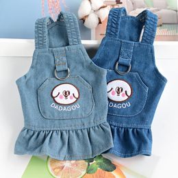 Vêtements pour chiens Robe d'été Denim Jeans Jupe Chat Chihuahua Chiot Costume Yorkie Poméranie Shih Tzu Maltese Petits Vêtements Vêtements Pour Animaux De Compagnie