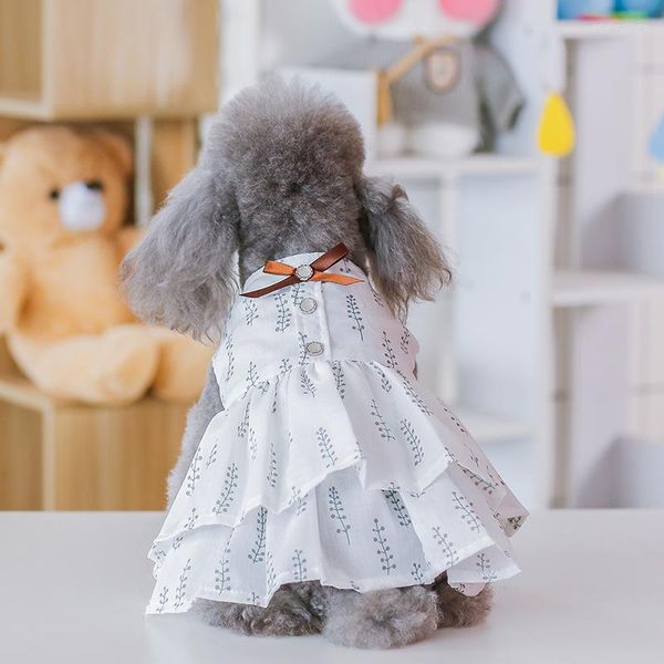 Vêtements de chien Summer Mode Luxe Mignon Fille Robes Petit Pet Princesse Jupe Vêtements Robe Teddy Caniche