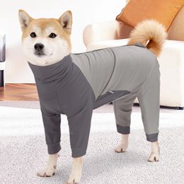 Appareils pour chiens d'été à quatre pattes à glissière haletante High Elastic Small and Might-tailles Clothing Anti Stick Suit Protect