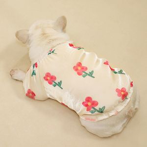 Hondenkleding zomer Franse bulldog hondenkleding chiffon hondenhemd bichon frise schnauzer pug kleding jurk zonbescherming kostuumkleding 230504