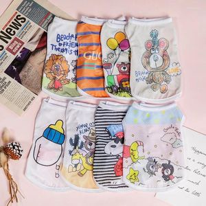 Hondenkleding Zomer Ijs Zijde Hondenkleding Cartoon Dierenprint Sphynx Kat Ademend Yorkshire Vest Clothig Puppy Overall