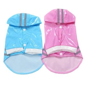 Vêtements de chien Summer Outdoor Puppy Pet Rain Coat Hoody Vestes imperméables PU Raincoat pour chiens Chats Vêtements Entier P63273O