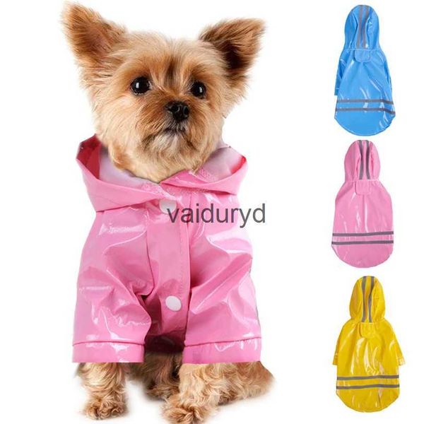 Vêtements de chien été en plein air chiot manteau de pluie pour animaux de compagnie S-XL à capuche imperméable ets PU imperméable pour chiens chats vêtements vêtements en grosvaiduryd