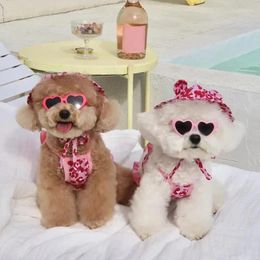 Vêtements d'été pour chiens, vêtements pour animaux de compagnie, ensemble bikini et bonnet de bain pour petits chiens, Chihuahua Yorkshire, Costume de maillot de bain