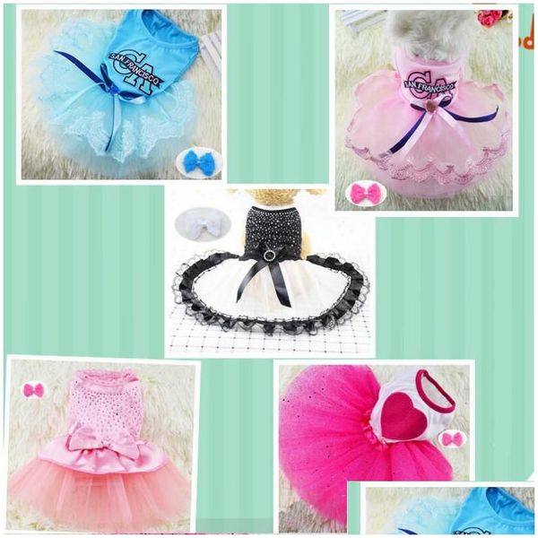 Vêtements de chien Été Vêtements pour animaux de compagnie Robe Sweety Princesse Teddy Chiot Jupe Printemps Mode Petit Moyen Chiens Accessoires Drop Livraison Accueil Dhe1I