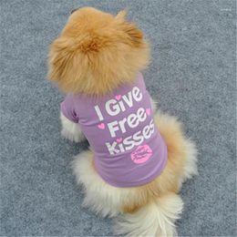 Ropa para perros Ropa para mascotas de verano para perros pequeños y medianos Accesorios para camisetas sólidas Suministros Chaleco Camisas Doy besos gratis