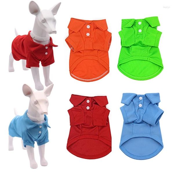 Vêtements pour chiens Vêtements d'été pour animaux de compagnie Couleur bonbon Polo Teddy Dogs Chats T-shirt à manches courtes Chihuahua Vêtements décontractés Vêtements pour animaux de compagnie Fournitures