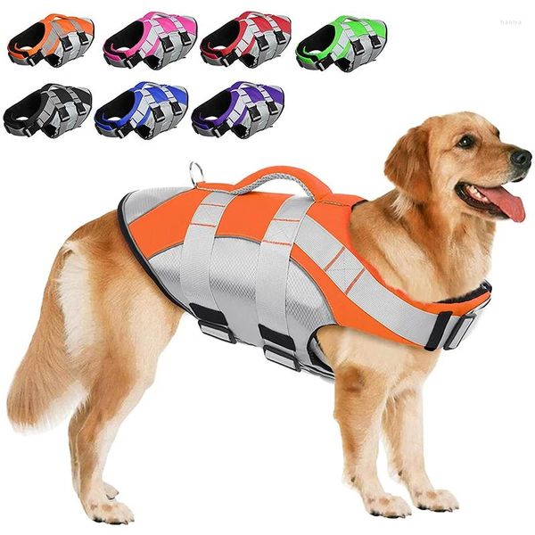 Vêtements de chien pour animaux de compagnie Summer avec des bandes réfléchissantes et une poignée de sauvetage