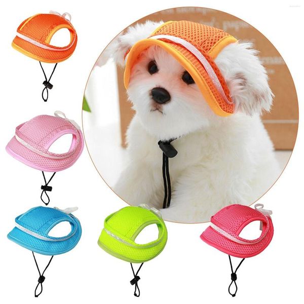 Ropa para perros Sombrero para mascotas de verano Sombrilla transpirable Gato Arco Oreja Fugando Feliz Cumpleaños Pastel Cap para perros