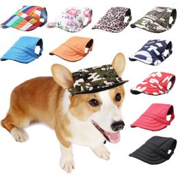 Vêtements pour chiens Summer Pet Hat Cap Outdoor Baseball Canvas Petits accessoires de protection solaire