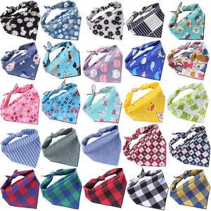 Vêtements pour chiens Summer Pet Triangle Bandana Écharpe Bavoirs réglables pour petits chiens Colliers Plaid Daisy Imprimé Chiot Chat Collier