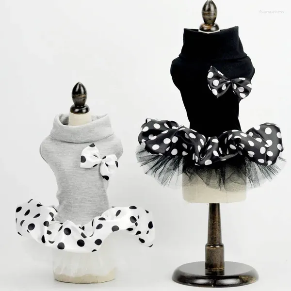 Vêtements de chien Polka Polka Robe de mariée Vêtements de chiot de luxe pour petits chiens Pomeranian Yorkie Jupe Cat Costume