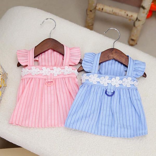 Vêtements de chien Summer princesse animale robe rayée pour chiens petits petits chiots animaux chat de mariage jupe de jupe