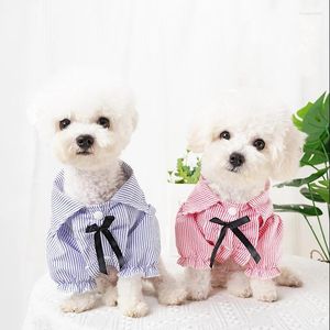 Appareils pour chiens Puppy Cat T-shirt jupe mode Stripe de animal de compagnie pour petits chiens Chihuahua Yorkshire Poodle Shirts Mascotas Clothing