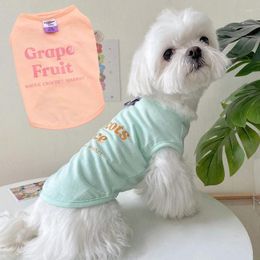 Vêtements pour chiens Vêtements d'été pour chiots Lettre d'impression Gilet sans manches pour petits chiens Chats Poméranie Schnauzer T-shirt Ropa Para Gatos