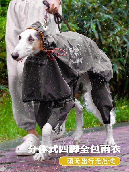 Ropa para perros Impermeable de verano Traje impermeable de cuatro patas Whybit Greyhound Ropa Traje mediano y grande
