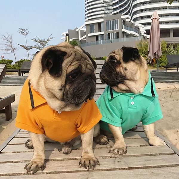 Vêtements pour chiens Chemises d'été Chiot pour animaux de compagnie Polo en coton T-shirt de base Vêtements pour chiens et chats