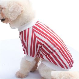 Hondenkleding Zomer Gestreepte Hondenkleding T-shirt Vest Huisdierkleding voor kleine honden Yorkshire Terrier Shirts Puppy Kattenkleding Drop Leveren Dh02A