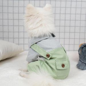 Vêtements de chien Summer Vêtements minces à quatre pattes Pantalon à rayures à rayures