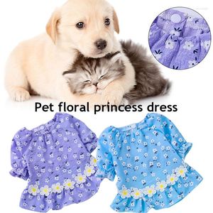 Hondenkleding zomer dunne bloemen printen kattenkleding comfortabel zachte maisy jurk huidvriendelijke ademende kleine rok huisdierenbenodigdheden