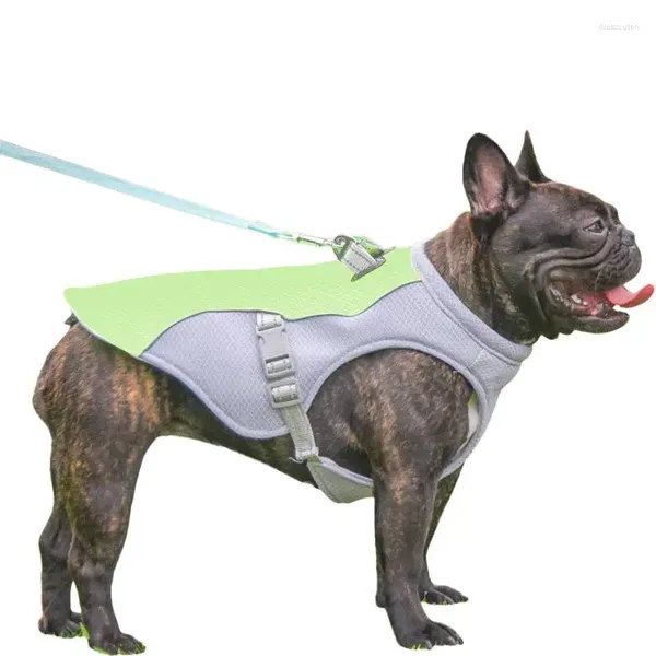 Vêtements pour chiens Gilet d'été Harnais à trois couches Temps plus frais Vêtements pour chiens de compagnie pour la randonnée, l'exercice, la promenade