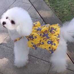 Hondenkleding zomer vintage bloemenprint puppy honden meisjes jurken sling prinses cake jurk voor kleine huisdierkleding Yorkshire pooddog