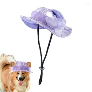 Schelle de chien Sun Sun Sunable Cotton Matière Pet avec des trous d'oreille et des accessoires de visière de protection à bord rond