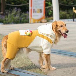 Hondenkleding zonnebloem vier poots katoenen pak gouden haar labrador grote winter huisdier chai medium groot