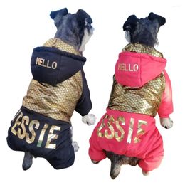 Hondenkleding Super warme winter jumpsuit Dikke katoenen met watten met katoen met capuchon Vluchtvoering Outfits koudweerkleding voor kleine middelgrote honden