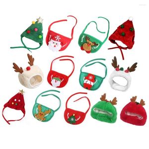 Appareils pour chiens Supplies 2024 Caps Holiday Noël Noël Small Party Ornaments Pet Cosplay Santa Costume Cat Hat Cat Puppy