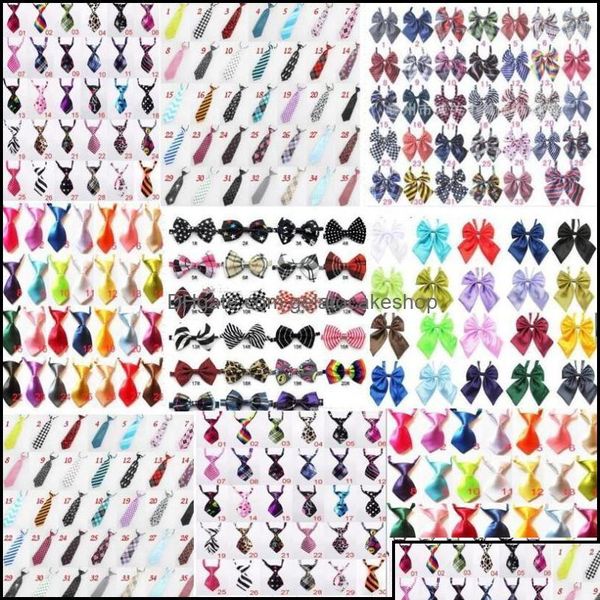 Fournitures de vêtements pour chiens Pet Home Garden 60pc / lot Arrivée Colorf Cravates réglables Bowties Cat Puppy Bow Ties Toilettage 6 types GL0111 DHXAS