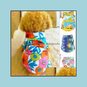 Chien Vêtements Fournitures Pet Maison Jardin Casual Canine Chemise À Fleurs Hawaiian Camp Vêtements D'été Plage Top Drop Delivery 2021 Oaedr