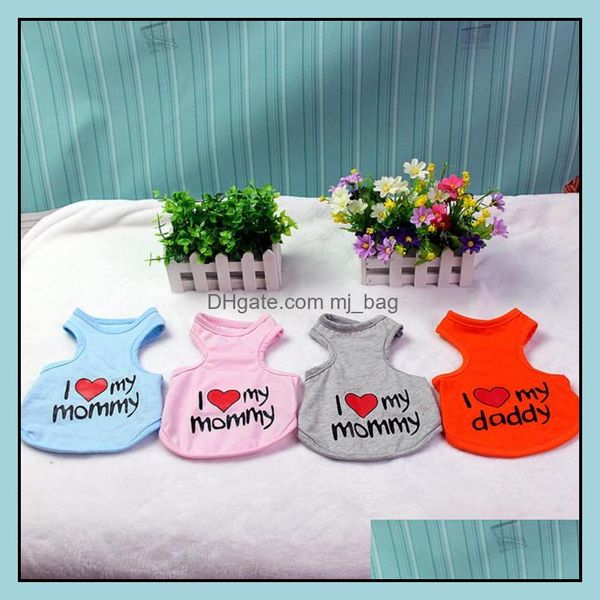 Fournitures de vêtements pour chiens Pet Home Garden Love Mommy Vest Puppy Summer Loves Apparels Teddy Dogs Like My Dad Mom Clothing Wy1265 Drop Delivery