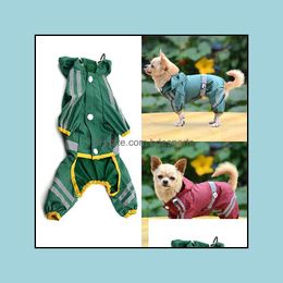 Fournitures de vêtements pour chiens Pet Home Garden New Cat Raincoat Vêtements Chiot Glisten Bar Hoody Vestes de pluie imperméables Drop Livraison 2021 Fpmcf