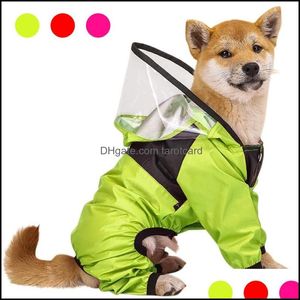 Dog Apparel Supplies Pet Home Garden Imperméable Le Visage Vêtements Combinaison Veste Imperméable Chiens Résistant À L'eau Pour Manteau 220113 Drop Delive