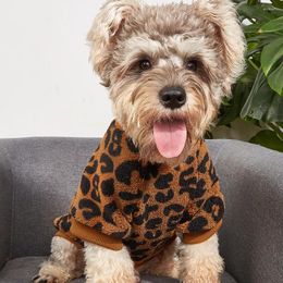 Hondenkleding Trui Katten Huisdierenkleding Trui Bruin Luipaardprint Pluche Geschikt voor Chihuahua-pups Klein An