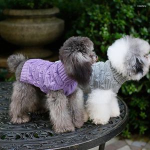 Vêtements pour chiens chandails pour chiens élégant couleur mélangée hiver chaud petit col roulé tricots pour animaux de compagnie tenue Chihuahua Yorki