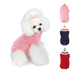 Ropa para perros, suéteres tejidos para mascotas, suéter de cuello alto de Color sólido para gatos, ropa para cachorros, moda navideña, algodón, lana cómoda