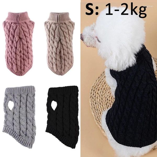 Ropa para perros Suéteres Ropa cálida de invierno para perros pequeños Cuello alto Ropa de punto Ropa para mascotas Cachorro Gato Suéter Chaleco Accesorios