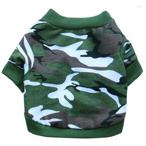 Vêtements pour chiens T-shirt Vêtements pour animaux de compagnie Été Camouflage Chiot Accessoire Pull Coton Simple Doux Mignon