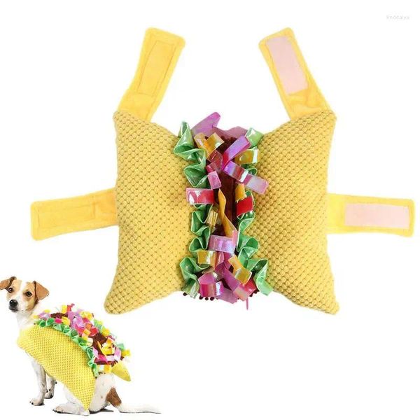 Ropa para perros Disfraz de taco Material duradero Fácil de usar Lindo mascota Cosplay Ropa divertida con cinta de lentejuelas para perros pequeños, medianos y grandes