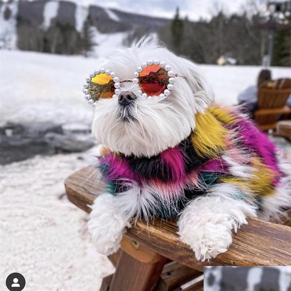 Vêtements pour chiens Teddy Bldog Schnauzer Lunettes de soleil Lunettes de soleil en plein air pour animaux de compagnie Mode Perle Animaux Lunettes de soleil Chiens Accessoires350M Drop Deliv Dhths