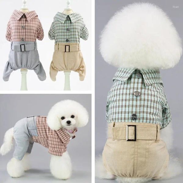 Ropa para perros tela a cuadros ropa de ropa pequeña para perros