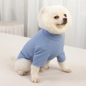 Vêtements de chien Teddy deux pieds vêtements hiver chaud chemise de fond couleur unie gilet pour animaux de compagnie chiot pull vêtements