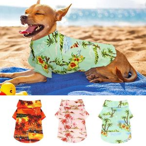 Hondenkleding dunne zomerkleding strand hawaiiaans print shirt mode huisdier katten zacht kleding ademende voor kleine middelgrote grote honden mopshond