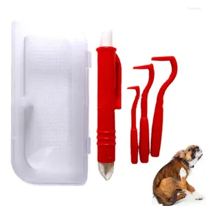 Hondenkleding Tickover Remover Kit 4 PCS Verwijderen Tweezers Hooks Comb Flea Lice Supplies voor Pet Cat Human Horse