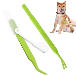 Outils de dissolvant de tiques de vêtements pour chien 2pcs kit de suppression de compagnie avec un outil animal léger en acier inoxydable