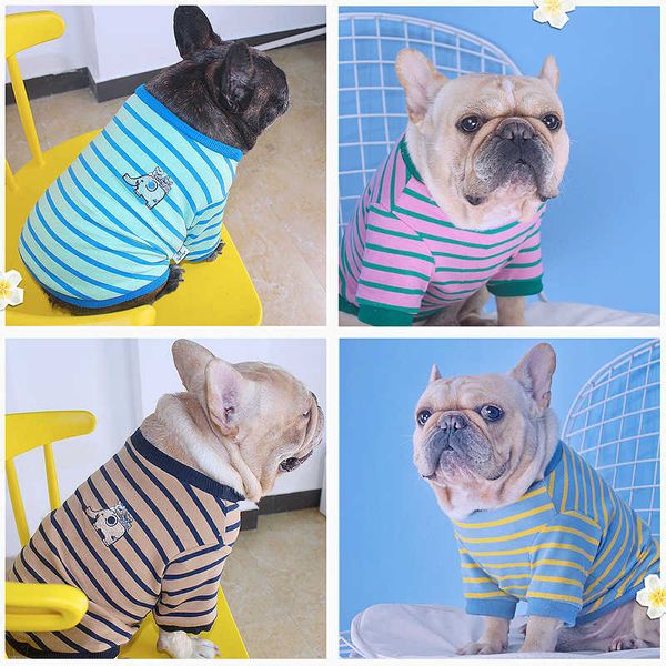 Ropa para perros Tiger Dog Primavera y otoño Invierno Francés Fighting Stripe Camiseta Body Teddy Small Medium Tide Brand Ropa