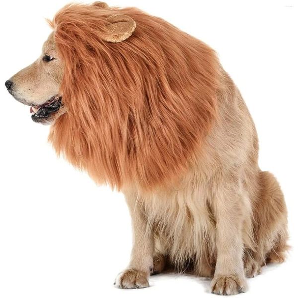 Ropa para perros TOMSENN Melena de león realista y divertida para perros - Disfraces complementarios de tamaño mediano a grande