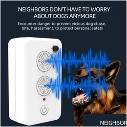Hondenkleding Trasonic Bark Stopper Outdoor Repeller Shop Garage Anti-geluid Puppy Barking Control Training Device Drop Delivery Home Ga Dhkcx